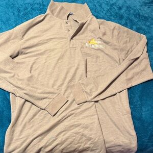 Men's Gray Long Sleeve Polo Shirt